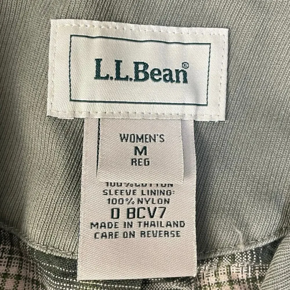 L.L. Bean Women’s Sage Green Medium Regular 100% Cotton Blazer